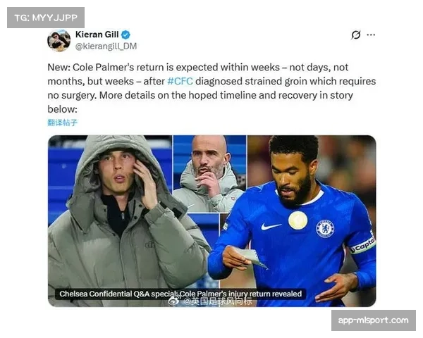 帕尔默伤情好转 预计十一月底复出 正积极进行康复治疗